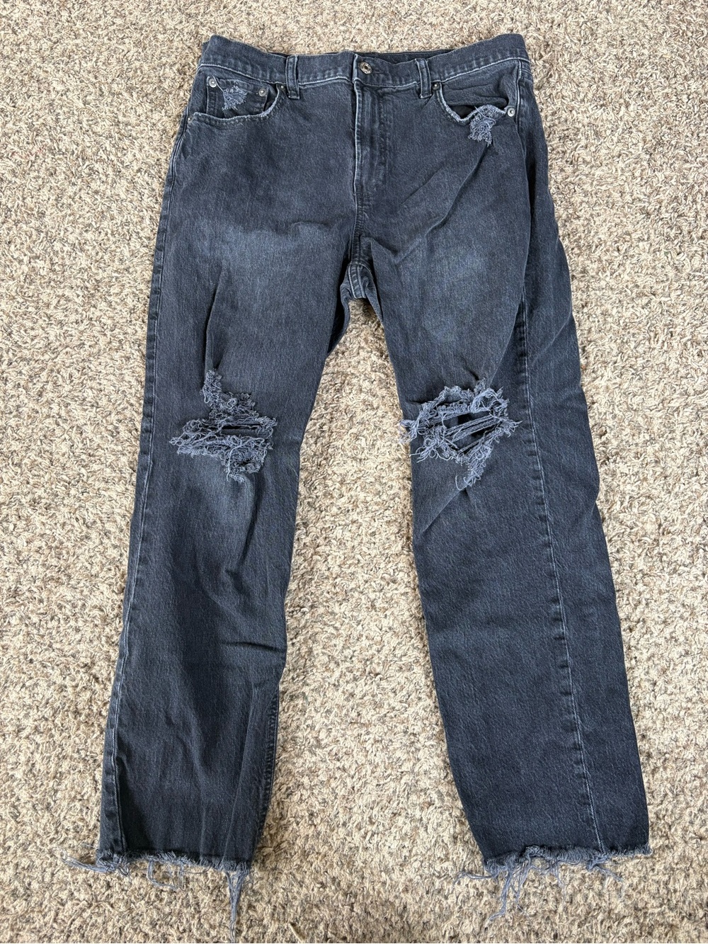GAP Cheeky Straight High Rise Jeans Distressed size 14
